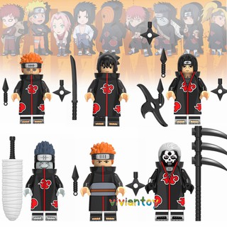 Naruto Minifigures Akatsuki Sasuke Itachi Compatible Lego Comic coleccionable bloques de construcción juguetes para niños KDL801