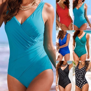 (wopyt.br) Traje de playa Sexy de una pieza de Color sólido de una pieza para mujer, mar, citas, traje de baño