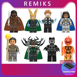 minifiguras Lego avengers Marvel superhéroe Thor Rocky Panther Hela Toys para niños X0185