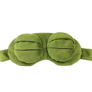 Novedad sapo verde para regalo novia triste sapo 3D máscara de ojos suave dormir divertido Cosplay juguete fiesta en casa Cosplay suministros (3)