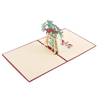 Tarjetas de felicitación 3D hechas a mano de lirio flor tarjeta de deseos manualidades de papel para el día de la madre bendición postal (8)