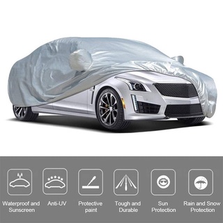 [misstime] Funda Universal completa para coche lluvia helada nieve polvo impermeable protección Exterior Protector de coche cubre Anti UV al aire libre sol reflectante (1)