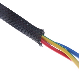 BRIDGERING Negro Cable protector Cinco metros. Aislamiento Mangas tejidas Mascota Apretar Glándula Extensible adj. 4 / 6 / 8 / 10 / 12 / 15 / 18 / 20 / 25 mm Cableado/Multicolor (3)