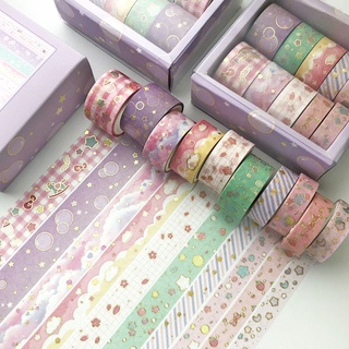 10 Pcs Washi Tape Foil Masking Tape Decorative for Art DIY Craft Supplies Planners Scrapbook Gift Wrapping (2)