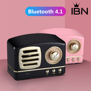 [IBN] Mini bocina inalámbrica Vintage Bluetooth Subwoofer U Disk TF tarjeta reproductor de música