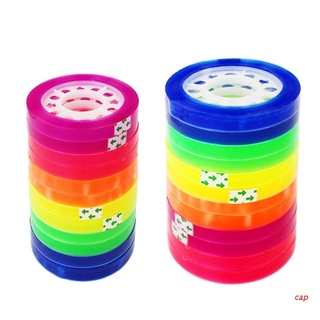 tapa 12 piezas transparente de colores transparentes cinta adhesiva arco iris rellenos de cinta para dispensador de arte etiquetado diy durable