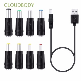 CLOUDBODY High Quality USB To 5521 Universal 8-in-1 Charging Cable DC Charging Power Cord Cable Adapter Connector Male Charging Cable Multifunctional For Router DC Interchangeable Plug/Multicolor
