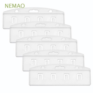NEMAO - soporte de insignia de peso ligero, duradero para tarjetas de identificación, 5 unidades, plástico transparente, tarjeta de trabajo, cubierta de tarjeta de visita