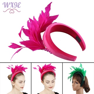 Wx9e pluma diadema Elegent Retro exquisita mano de obra Headwear para mujeres y niñas boda té fiesta