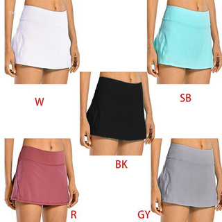 nvz mujeres más el tamaño 2 en 1 tenis Skorts de secado rápido deportes deportivos Running plisado faldas de Golf mediados de la cintura pantalones cortos con bolsillos