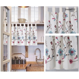 FI*cortina de poliester con estampado de flores para cocina/cortina para ventana/decoración del hogar (6)