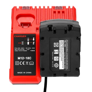 tasiesde M12-18C cargador de batería para Milwakee 48-11-1815 48-11-1828 18V carga rápida