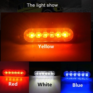 6/4 LED 12-24V amarillo/rojo/azul/blanco luz estroboscópica luz de advertencia coche rejilla luz intermitente camión faro peligro de emergencia semáforo (2)