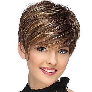 peluca sintética corta de mujer natural para enrollar (2)