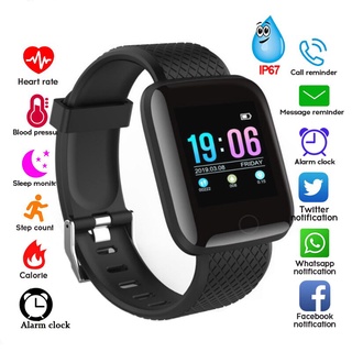 relogio smart watch hombres mujeres 116 plus monitor de presión arterial impermeable tracker pulsera frecuencia cardíaca smartwatch para android ios