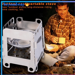 Mini Folding Stainlesss Steel Wood Stove Portable for Outdoor Camping BBQ Picnic
