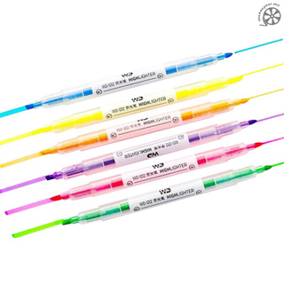 [nuevo] 6 colores resaltadores bolígrafos de doble punta ancho cincel y punta fina marcador marcadores para adultos estudiantes niños escuela