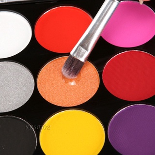 [KESOTO2] Paletas de pintura para cuerpo facial de 15 colores con juego de cepillos de Halloween para maquillaje