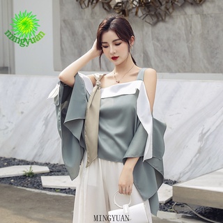 [mingyuan] moda off-hombro sling irregular suelto slim top