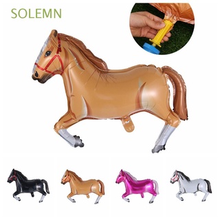 solemne 30 pulgadas en forma de caballo decoración de fiesta inflable juguetes caballo globo decoraciones vaquero fiesta suministros de cumpleaños bebé ducha caballo temática globo de aluminio/multicolor