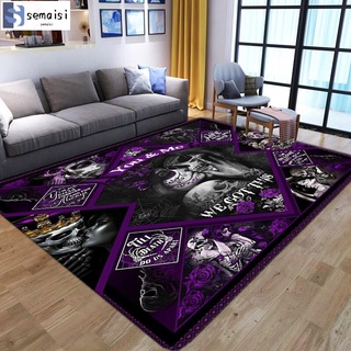 ✨Productos al contado✨Calaveras impresión 3D dormitorio área alfombras suave franela calavera grandes alfombras modernas Halloween fiesta antideslizante alfombra de piso decoración del hogar alfombra de puerta 🔥semaisi🔥