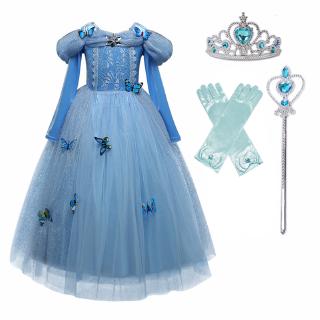WFRV Rapunzel Cosplay Disfraz De Belle Vestir Niños Princesa Niñas Fiesta De Cumpleaños Vestido Blanco Nieve Anna Elsa Niño (5)
