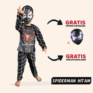 Negro Spiderman ropa de niños superhéroe disfraz Batman Iron Man trajes