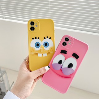 【Ready Stock】iPhone 12 Pro Max Funny SpongeBob Emoji Full Protective Phone Case iPhone 11 Pro Max XR XS Max X 7 8 Plus SE 2020 12 Mini Casing Soft TPU Silicone Camera Protection Shockproof Non-slip Back Cover
