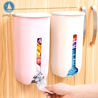 jsf dispensador de bolsas de plástico montado en la pared de comestibles bolsa de basura organizador para la cocina del hogar (2)