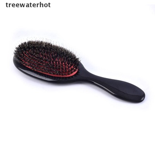 [treewaterhot] cerda ovalada de jabalí natural antiestática peine de masaje del cuero cabelludo cepillo de pelo mx