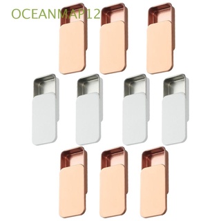 OCEANMAP12 Metal Latas Rectangulares Vacías Jalar Organizador de casa Contenedores de caja Portátil Mini Empuje de hojalata Caja de jabón para cejas|pequeño/Multicolor