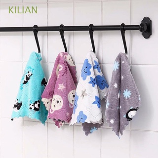 KILIAN Efficient Dish Towel Reuseable Wash Cloth Cleaning Cloth Anti-Grease Coral Fleece Microfiber Super Absorbent Household 5 Pcs Wiping Rag
