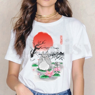 Totoro Studio Ghibli Kawaii Miyazaki Hayao Anime camisetas de las mujeres camiseta de manga corta mujer Tops camisetas Harajuku Vogue Vintage