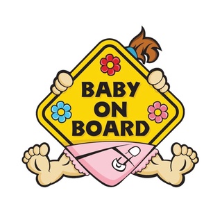 men.mx 11CM*10.1 CM Car Sticker Girl BABY ON BOARD Warning Mark Car Styling Reflective Decal