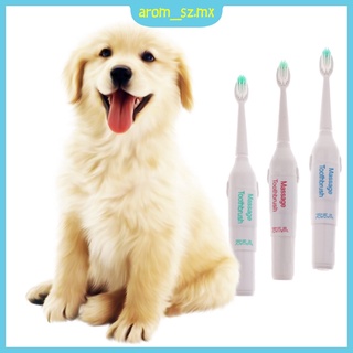 3pcs cepillo de dientes eléctrico perro gato higiene dientes cuidado de los dientes mascota limpieza rojo