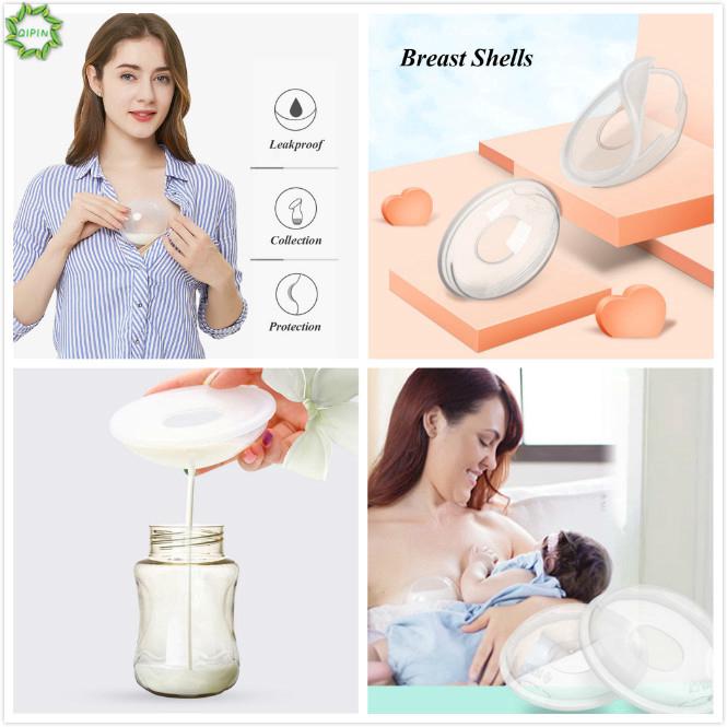 [QIPIN] 2 piezas de silicona colector de leche materna Shell protección confort almohadilla de pecho