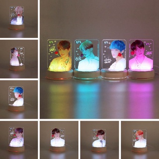 Hihelok Kpop BTS LED Night Lights MAP OF THE SOUL : PERSONA Photo Desk Lamps Surrounding bulletproof Youth League colorful LED acrylic light
