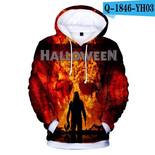 Hot Scary Hoodies Sweatshirt Scary Movie Michael Myers Printed Halloween Michael Myers Mens Pullovers Loose