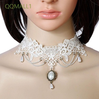 Qqmall1 collar corto De novia blanca para mujer con encaje/Multicolorido