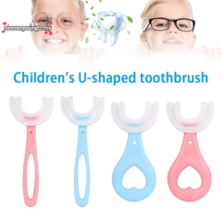 Cepillo de dientes en forma de u de silicona suave cepillo de cabeza 360 Oral limpieza de dientes para niños pequeños