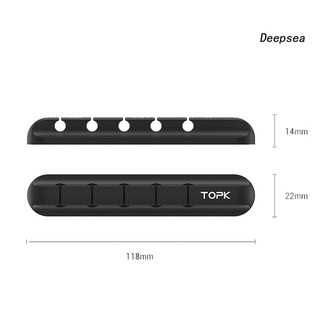 [Pk] TOPK coche hogar hogar escritorio autoadhesivo Cable de silicona organizador de Cable de carga abrazadera Clip de alambre (5)