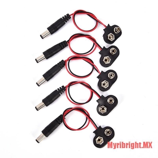<bright> 5PCS T tipo 9V DC Cable de alimentación de batería de barril conector Jack para Arduino nuevo