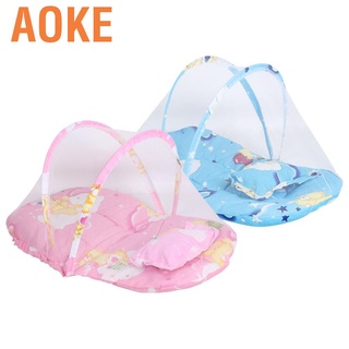 Aoke - mosquitera plegable para cuna de bebé, portátil, diseño de dibujos animados, cama de viaje, cunas con