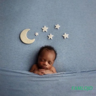 FAMLOJD Baby Newborn Photography Props Wool Felt Mini Moon Stars Infant Photo Shooting Decorations Accessories