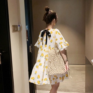 insVestido de maternidad estilo coreano fresa manga corta vestido de maternidad verano suelto todo-fósforo moda vestido de maternidad vestido de verano (9)