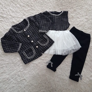 3 en 1 tweed importado ropa de bebé (1)