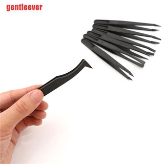 [gentleever] 7 x pinzas Set antiestático plástico duro herramienta de reparación negro (5)