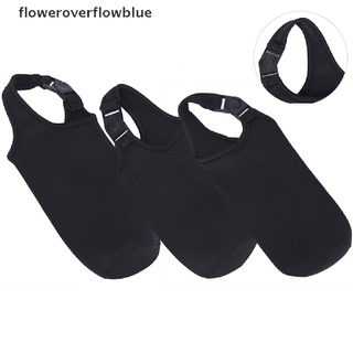 floweroverflowblue - funda para botella de agua, diseño de neopreno, aislado, bolsa, funda protectora ffb (1)