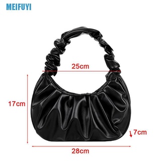 [Meifu3] verano plisado bolsos de las mujeres de la PU nube bolsas de ocio axila bolsa de hombro (4)