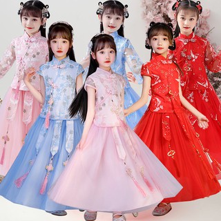 Traje de niña Hanfu vestido de hadas estilo chino